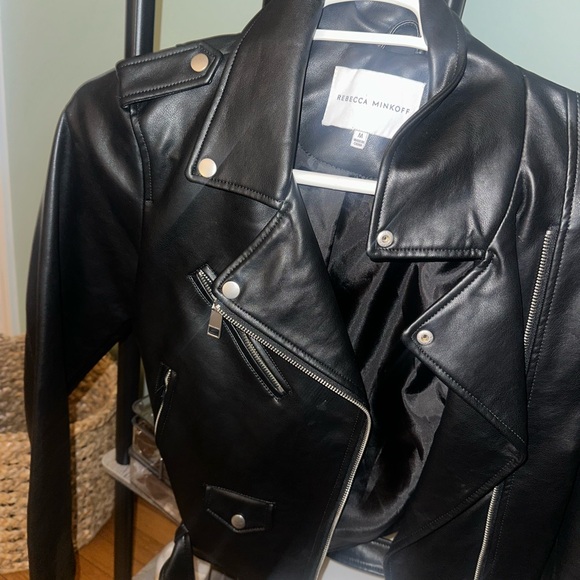 Rebecca Minkoff Sleek Black Leather Jacket - Picture 2 of 6